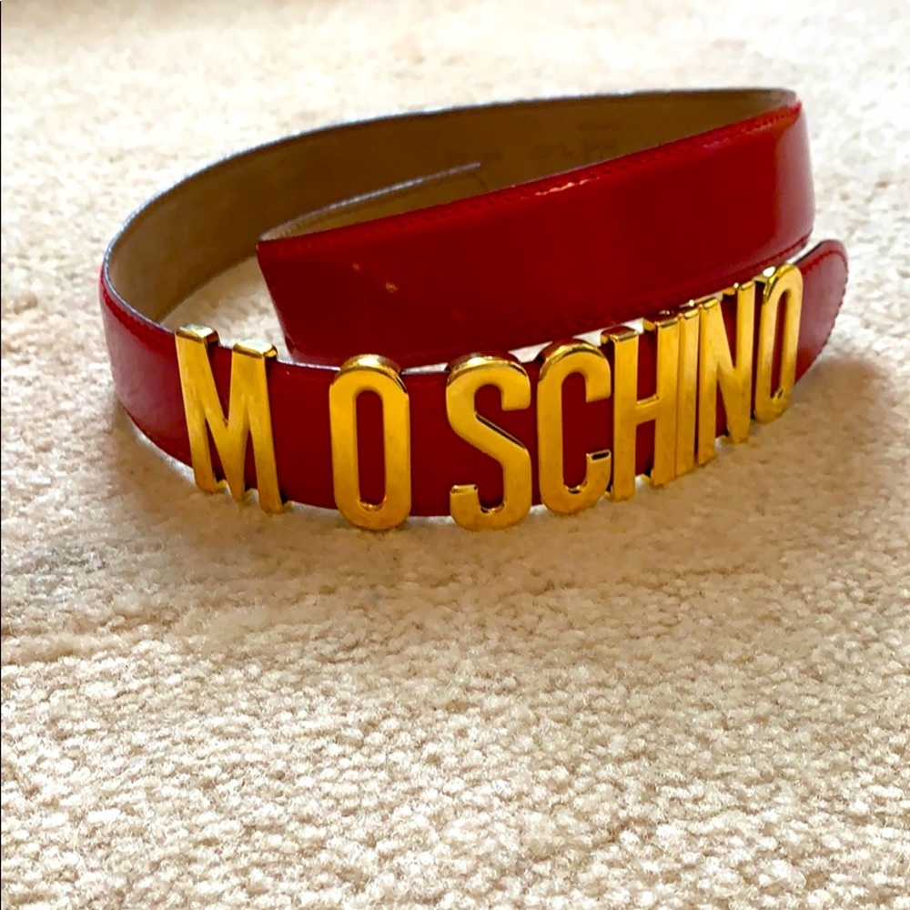 Moschinno red leather belt